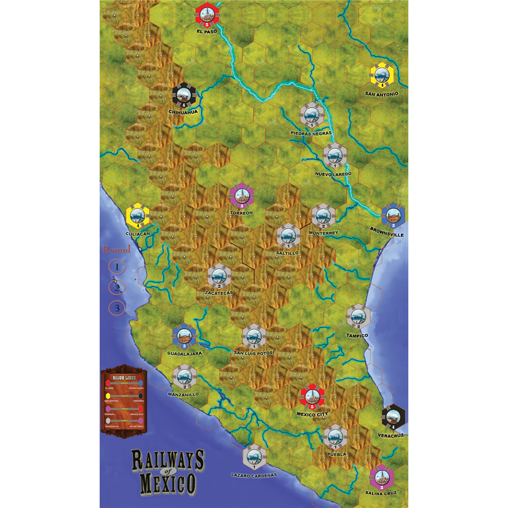 Railways of Mexico Map & Cards (Original)