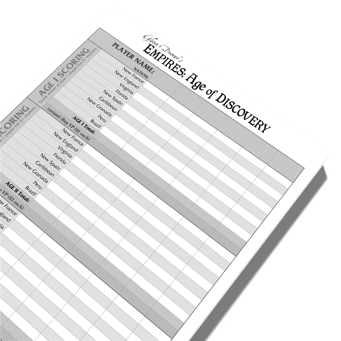 Empires: Age of Discovery - Extra Score Pad