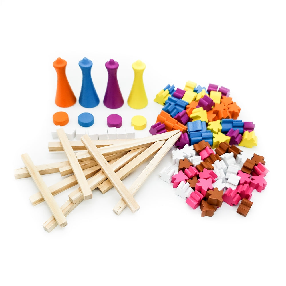 The Gallerist: Set of Wooden Meeples & Components