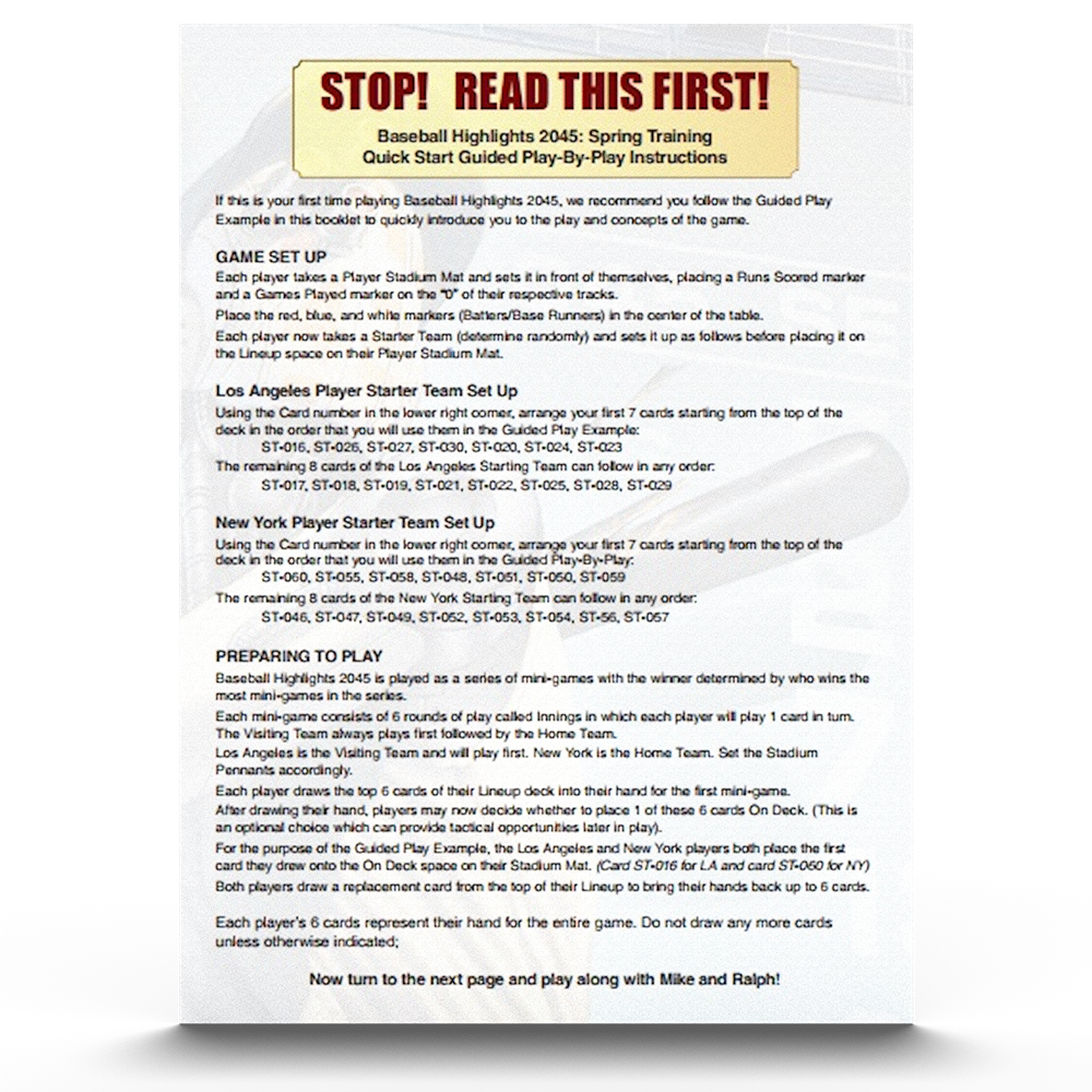 Baseball Highlights: 2045 - Rules, Reference, & Guided Play