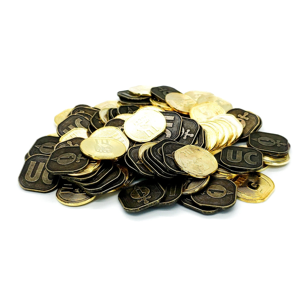 SciFi Metal Coins: Set of 100 (1's & 5's)