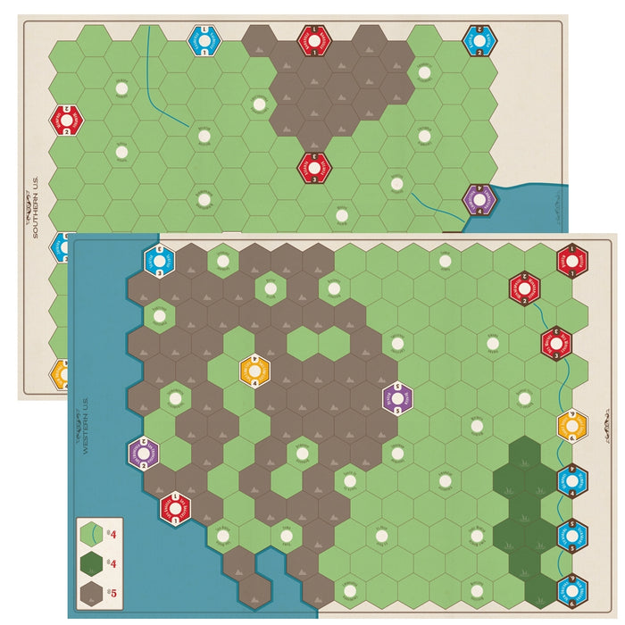 Age of Steam Deluxe: Replacement Maps (Rust Belt, Germany, Southern US, & Western US)