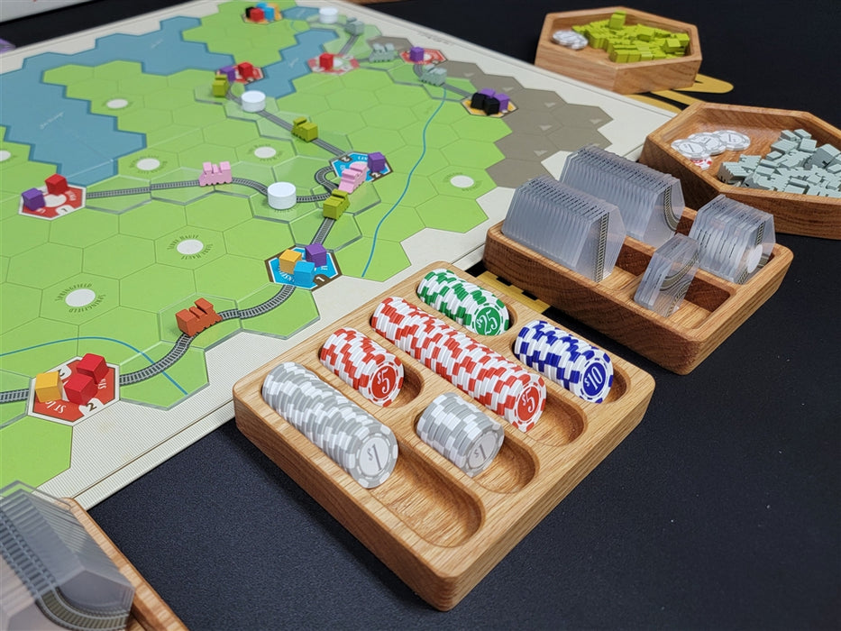 Age of Steam Deluxe: Wooden Poker Chip Tray